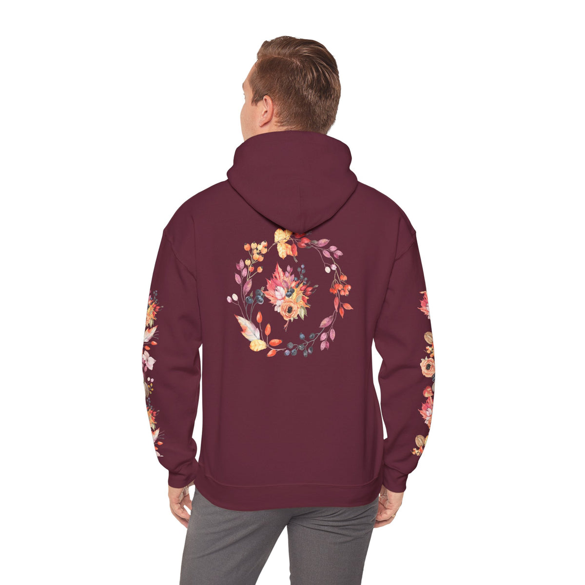 Fall Floral Unisex Hooded Sweatshirt