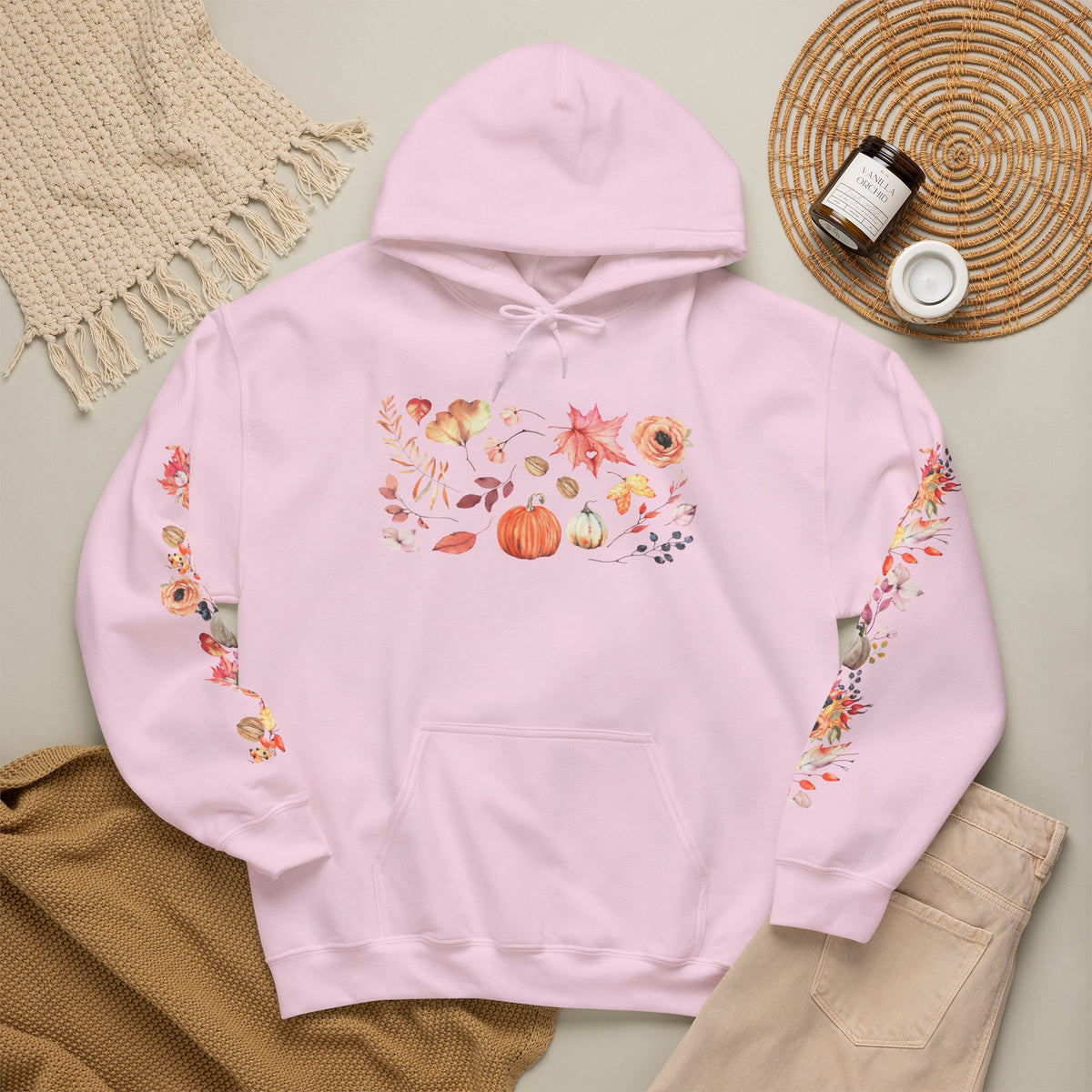 Fall Floral Unisex Hooded Sweatshirt