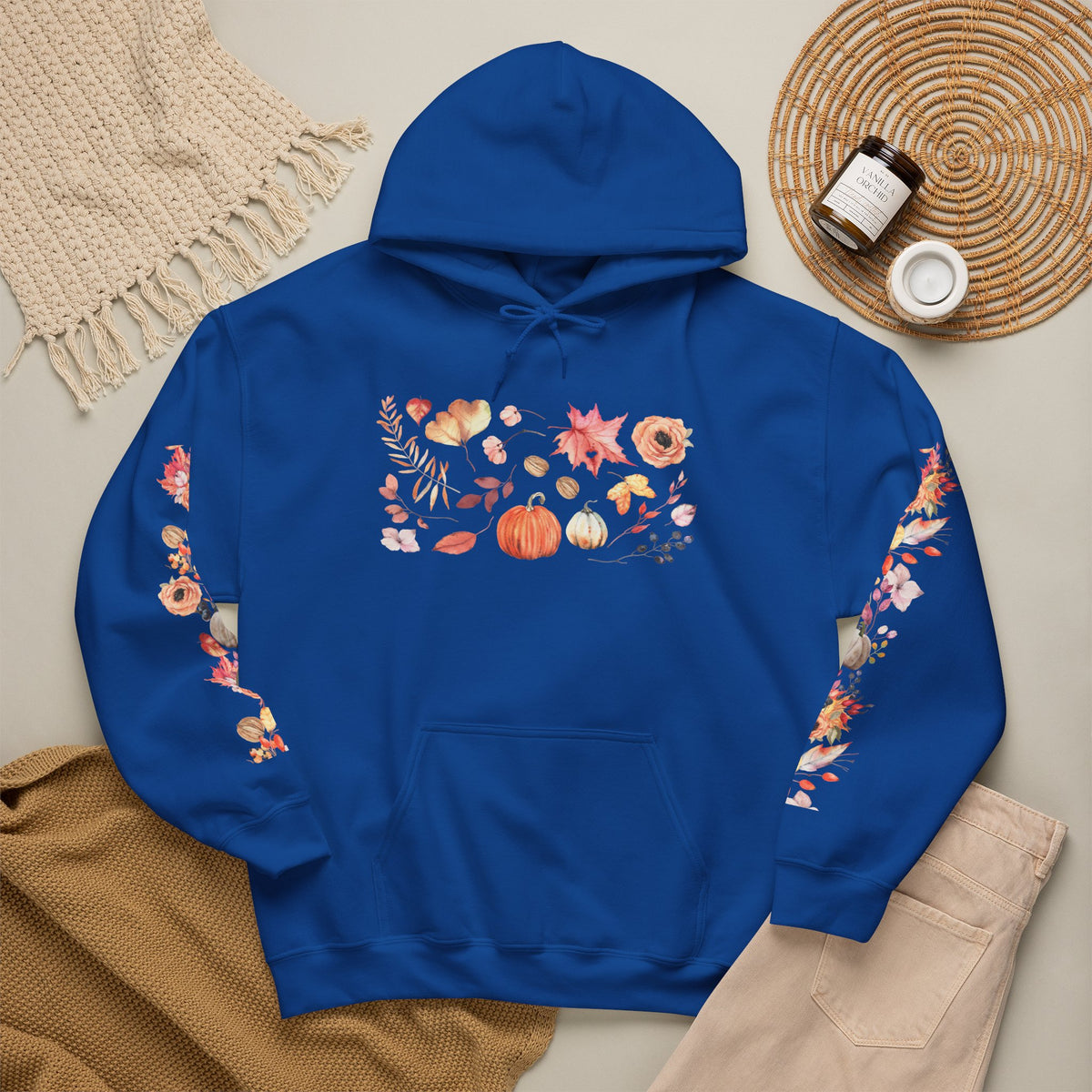 Fall Floral Unisex Hooded Sweatshirt