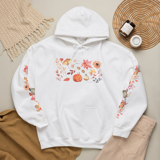 Fall Floral Unisex Hooded Sweatshirt